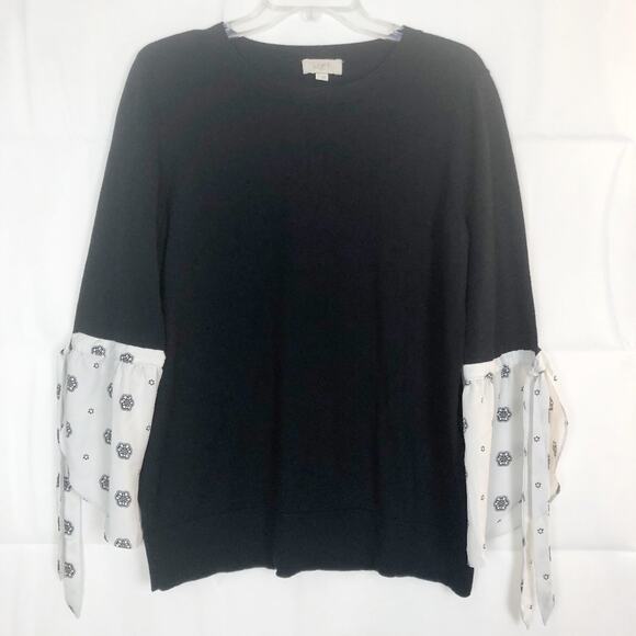 LOFT Sweater Womens Large Cotton Stretch Breathable Dark Boho Chic Fairygoth - Picture 1 of 10